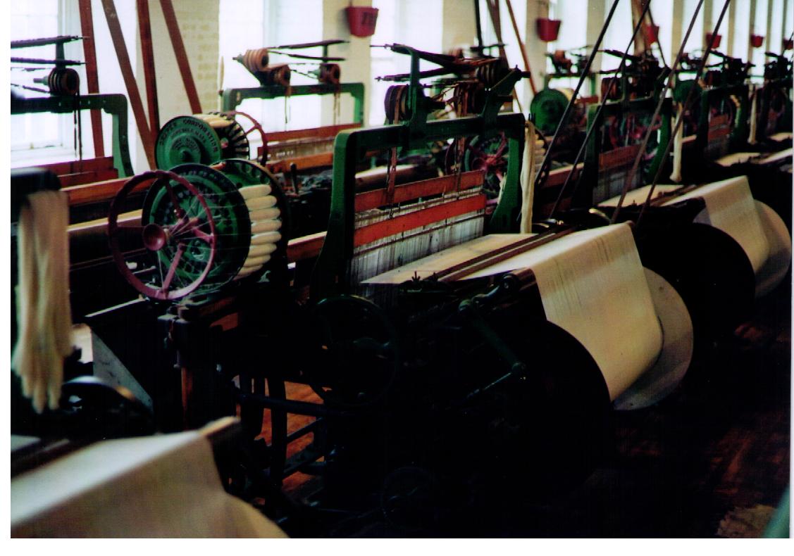 A Northrop power loom (Draper Corporation, late 19th century) — industrial weaving machinery, automation in motion.